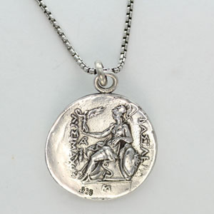 Alexander the Great Sterling Silver Pendant and Chain | Coin Replicas