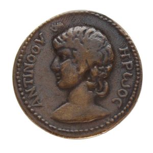 Antinous 111-130 AD, Solid Bronze Medallion