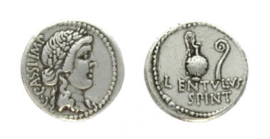 C. Cassius Longinus and Lentulus Spinther, AR Denarius, 42 BC