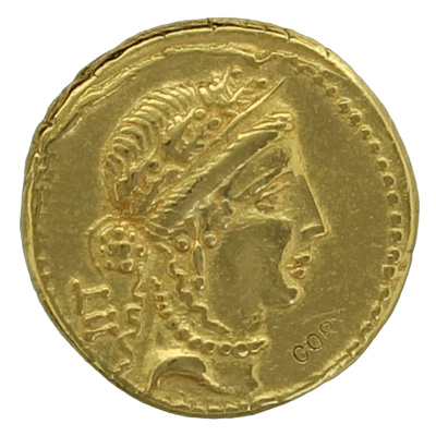 Julius Caesar / Trophy (45-44 BC) Roman Gold Aureus
