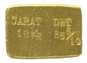 1860 Parsons & Co. $20 Gold Bar Ingot