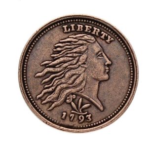 Flowing Hair 1793 Large Cent, Wreath Reverse