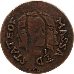 1776 Massachusetts Halfpenny “Janus Copper”