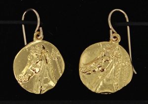 Gold Punic Horse Earrings
