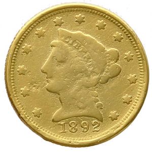 1892 Liberty Head Gold 2 1/2 Dollar Quarter Eagle