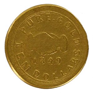 1849 Ten Dollar Mormon Gold Issue