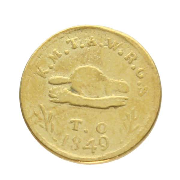 US TERRITORIAL GOLD OREGON 1849 $5 Gold “Beaver”