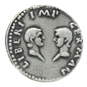 Vitellius and his Children 69 AD Denarius