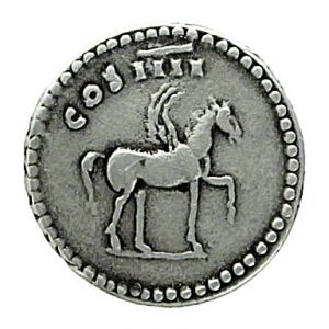 Domitian – Pegasus as Caesar Roman Imperial Denarius, 76 AD