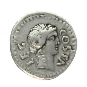 Brutus / Trophy – AR Denarius. 43-42 BC