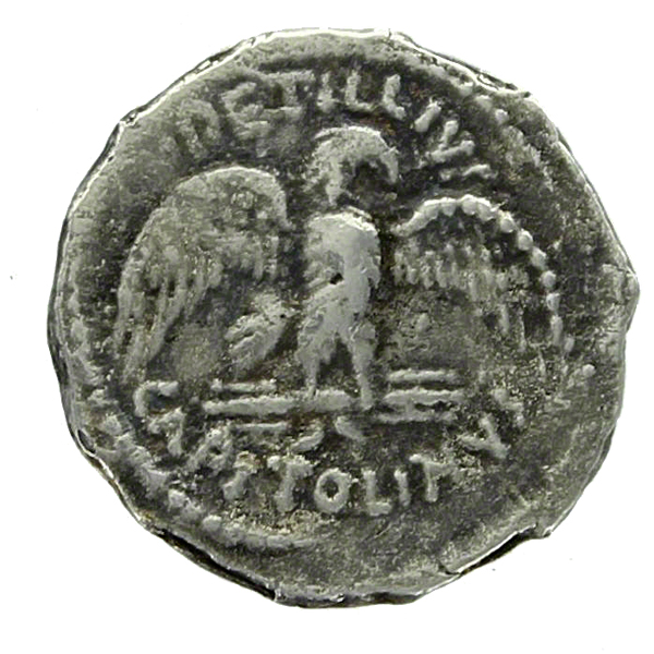 43 BC - Petillius Capitolinus Roman Republic Denarius - Coin Replicas