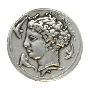 Syracuse, Sicily, AR Tetradrachm 412-345 B.C., Engraver Kimon, BMC #207