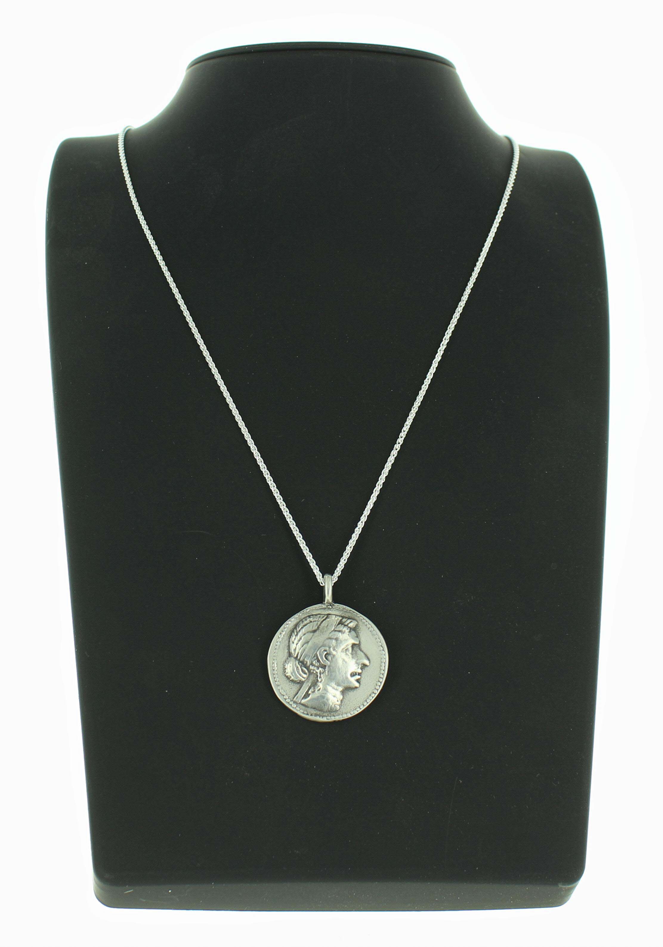 Cleopatra Sterling Silver Coin Necklace